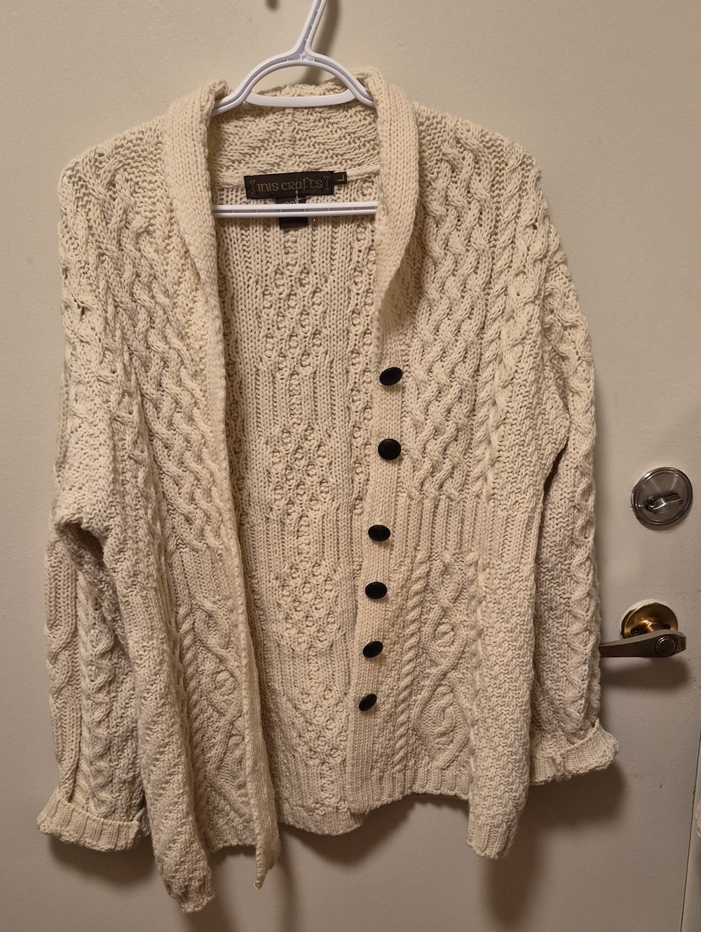 Cream Cable Knit Button-Up Cardigan